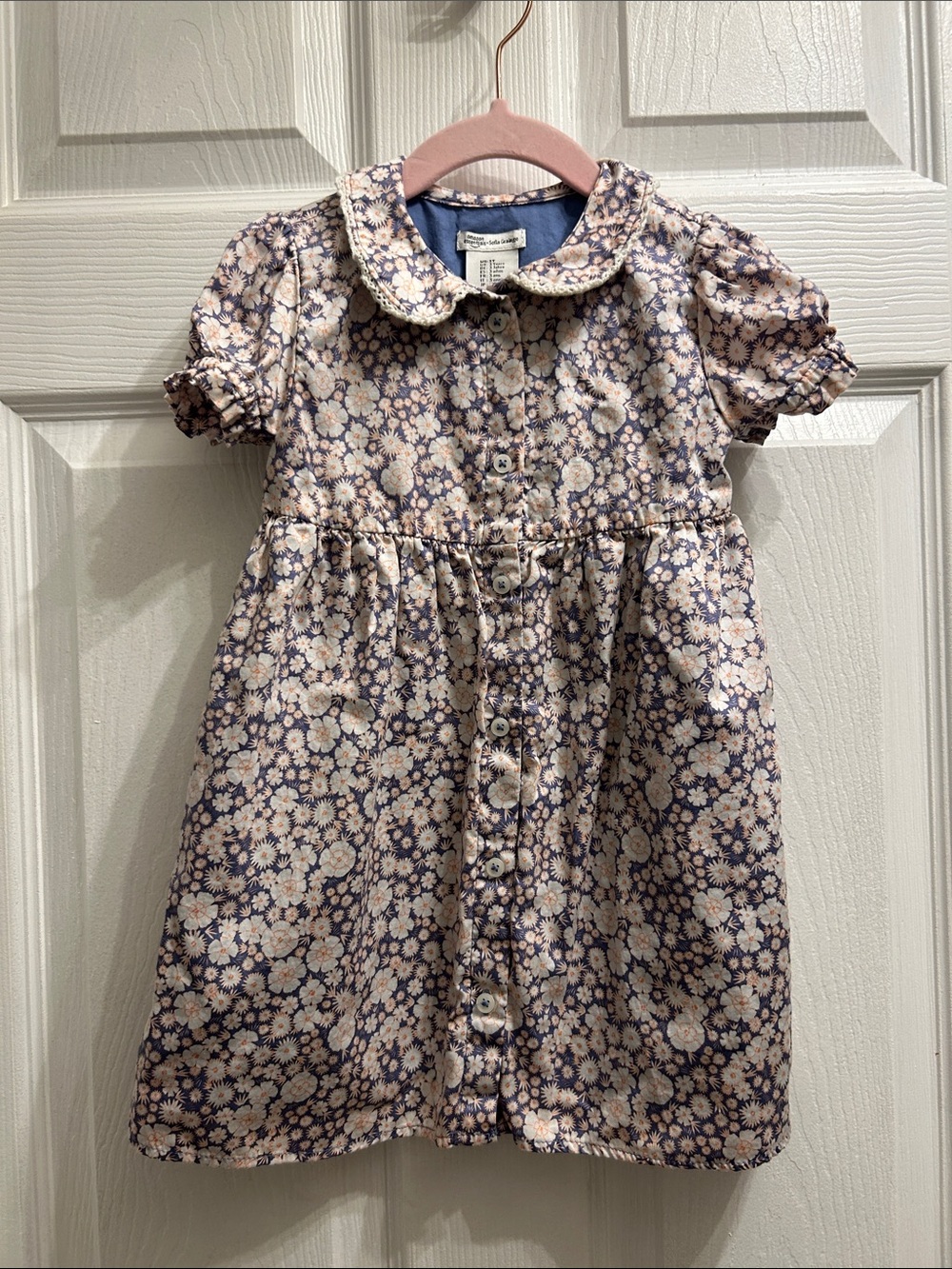 Toddler Floral Button-Front Dress with Peter Pan Collar - floral print EUC